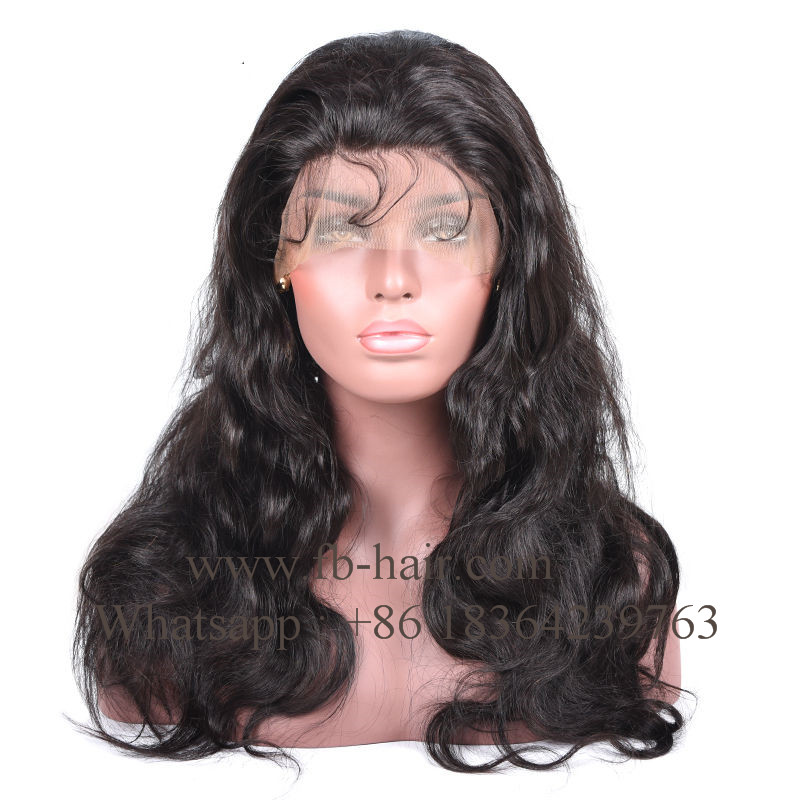 Frontal Lace Human Hair Wig with Baby Hair Free Part Natural Color