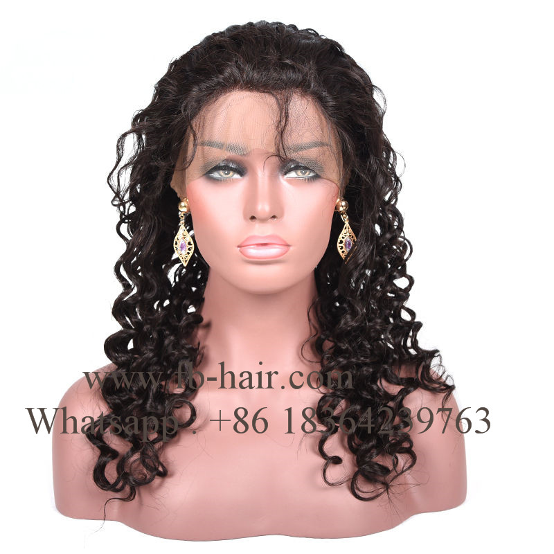 Full Lace Human Hair Wig with Baby Hair Free Part Natural Color