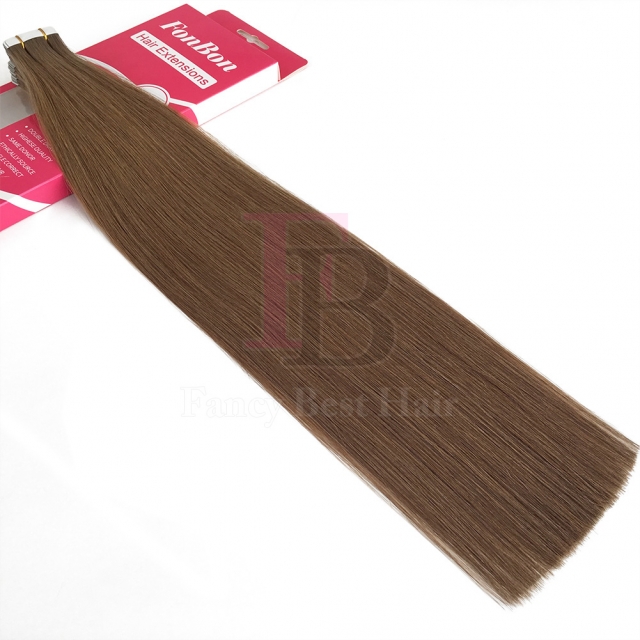 #8 Medium Golden Brown tape hair