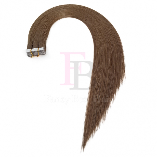 #8 Medium Golden Brown tape hair