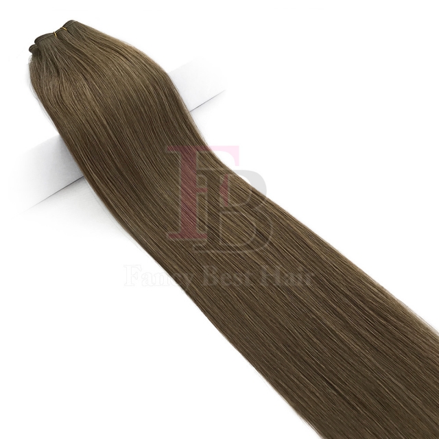#8A Medium Golden Brown  Flat Weft Hair Extensions