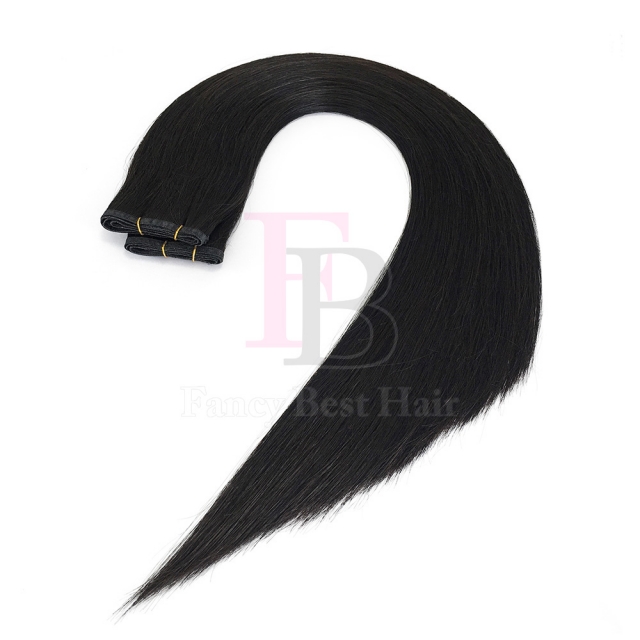 #1 Jet Black  Flat Weft Hair Extensions