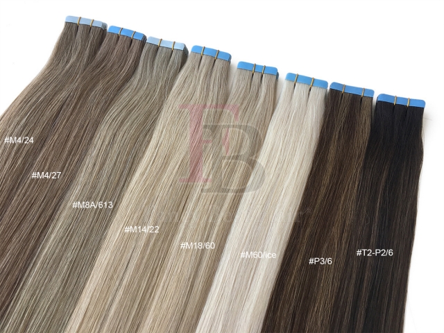 #M60/ice Mixed Color tape hair