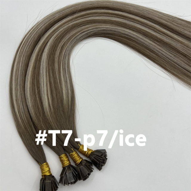 #T7-7/ice Rooted Balayage Flat tip hair